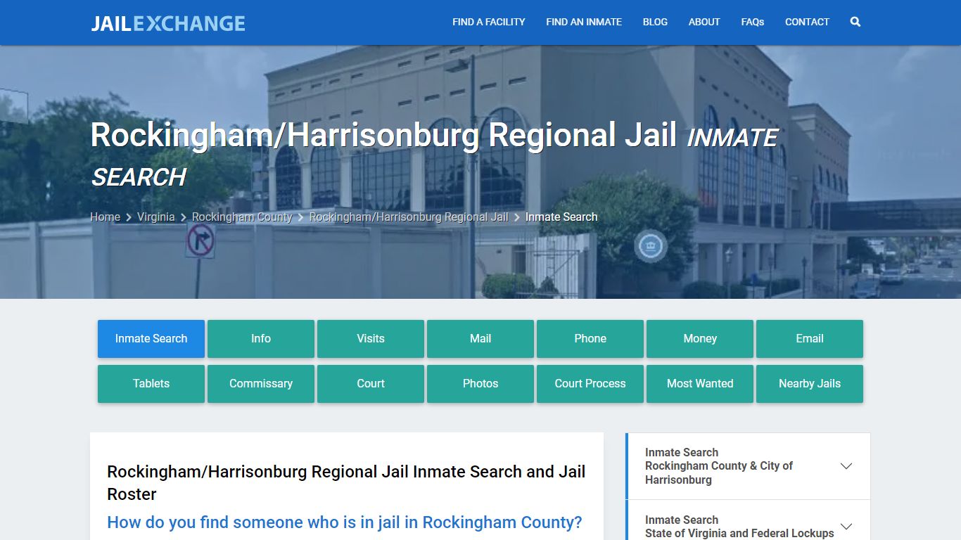 Rockingham/Harrisonburg Regional Jail Inmate Search