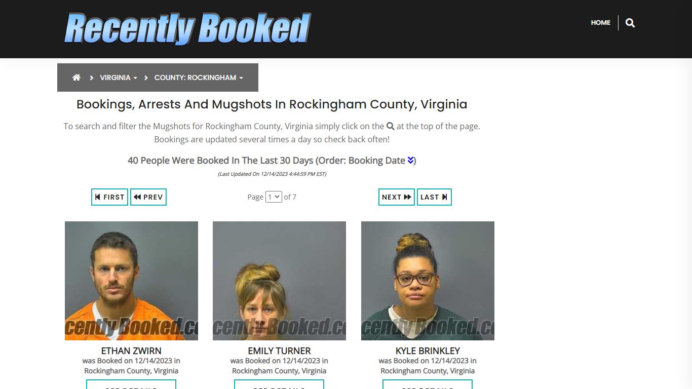 Bookings, Arrests and Mugshots in Rockingham County, Virginia