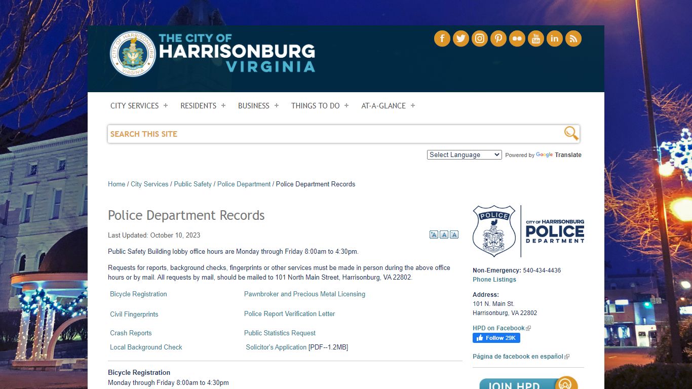 Police Department Records | City of Harrisonburg, VA